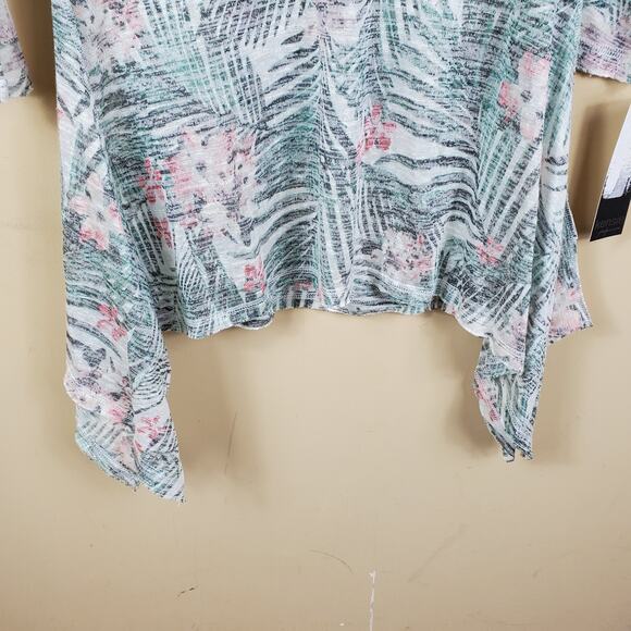 Kensie Tropical Print Cowl Neck Top Women's Size M - Picture 2 of 12